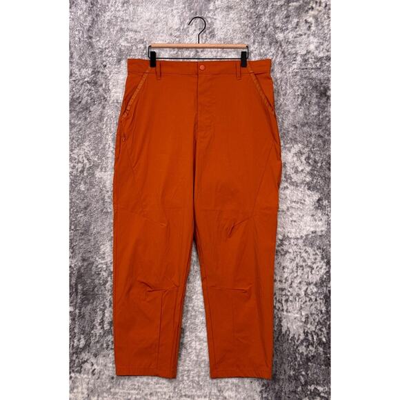 New Urban Outfitters Pants Large Mens Standard Cloth Orange Nylon Tapered Leg - Picture 1 of 7